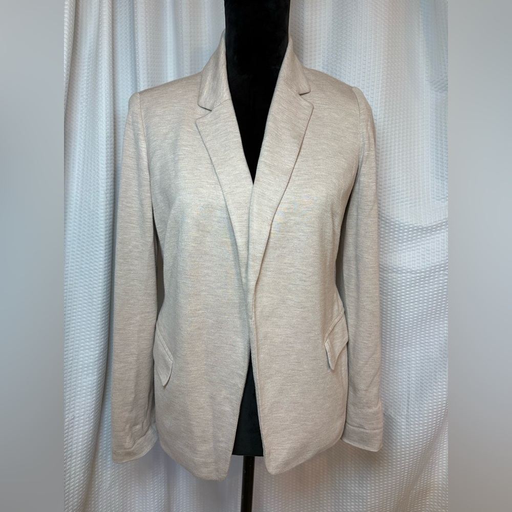 Chico’s women’s tan blazer open front pockets size small (4-6) - Picture 2 of 7